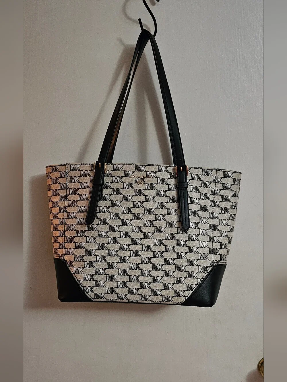 Michael Kors Gray & Black Logo Tote Bag